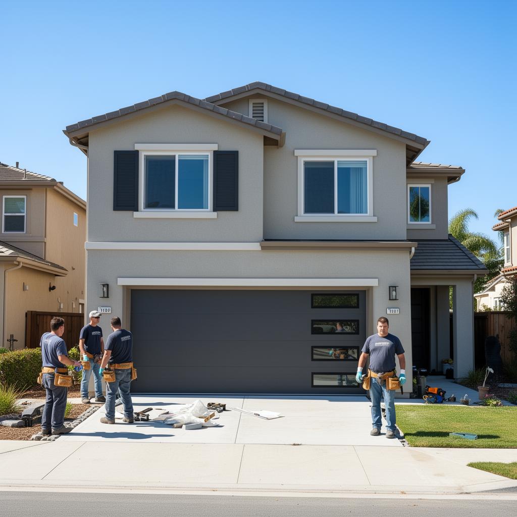 New garage door installation in Bellflower - professional setup