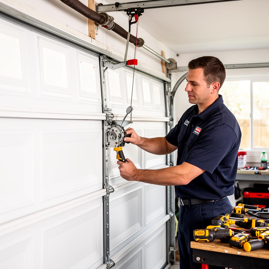 Garage door repair service in Bellflower - fixing springs, cables, and openers